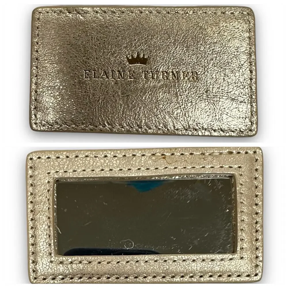 Elaine Turner Envelope Clutch Bag Abstract Chevron Zig Zag Print Gold Hardware